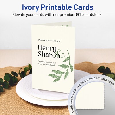 Avery Matte General Use Blank Cards, Ivory, 25/Pack (95352)