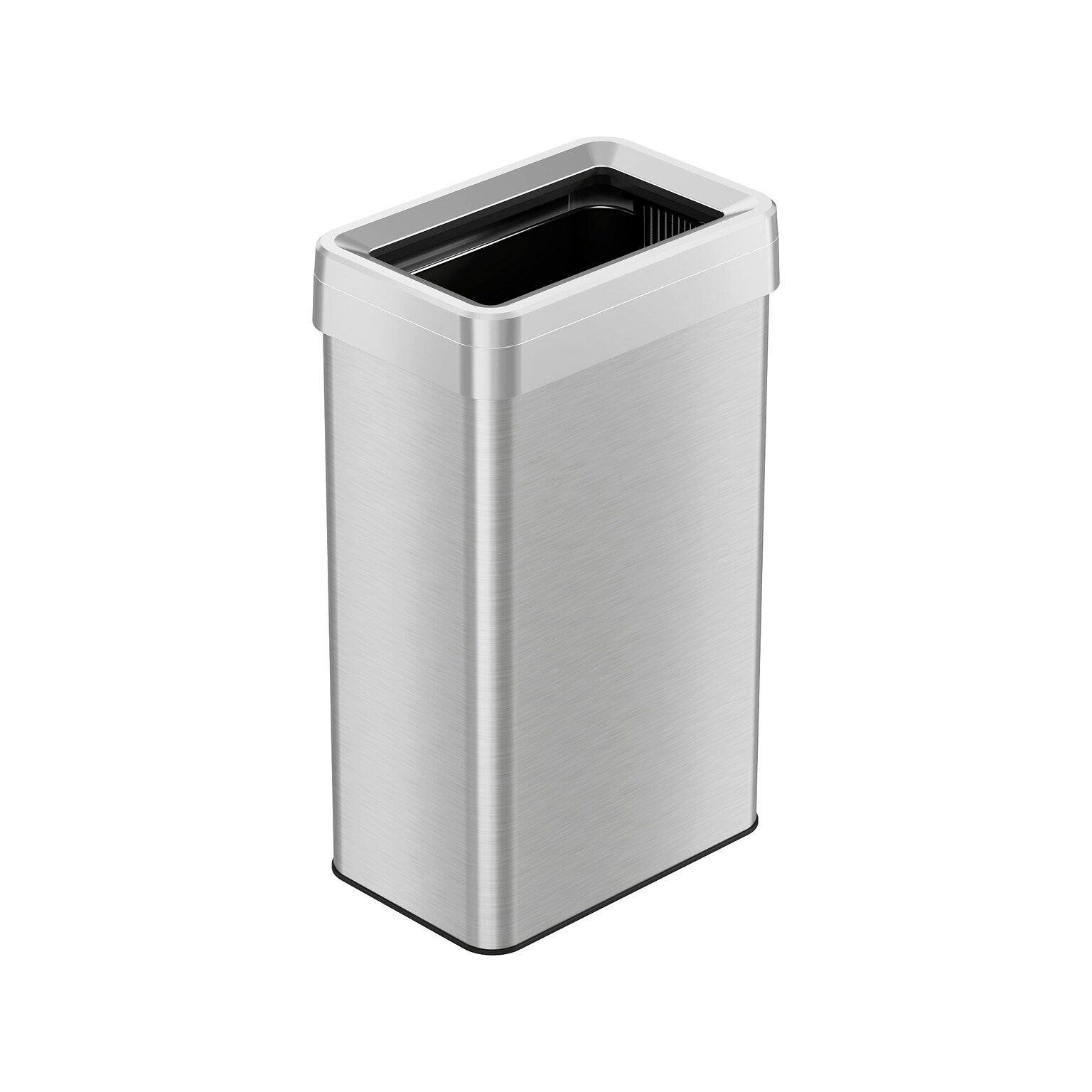 HLS Commercial Stainless Steel Trash Can with Open Lid, 18-Gallon, Silver (HLS18UOT)