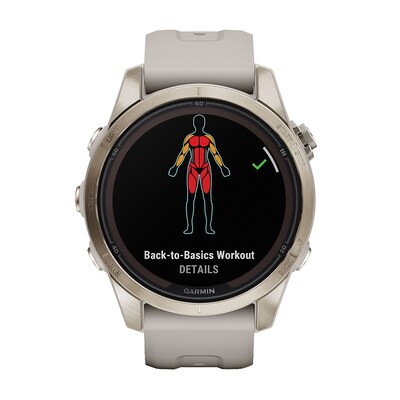 Garmin fenix 7S Pro Sapphire Solar Edition Smartwatch, Soft Gold & Light Sand, 42mm (GRM0277614)