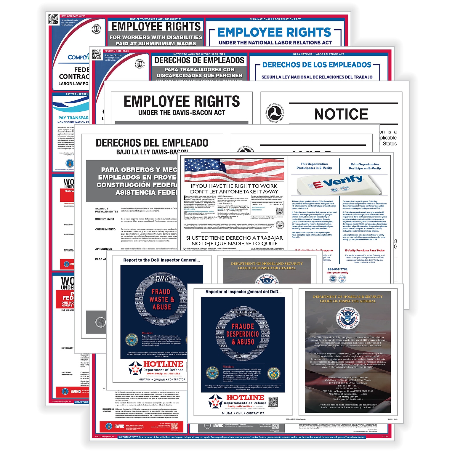 ComplyRight Federal Contractor Poster Bundle, Bilingual (EFEDFCCRB)