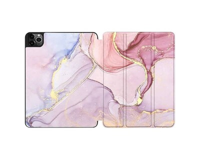 SaharaCase Marble Series Folio Case for Apple iPad Pro 12.9" (4th, 5th, and 6th Gen 2020-2022), Pink (TB00033)