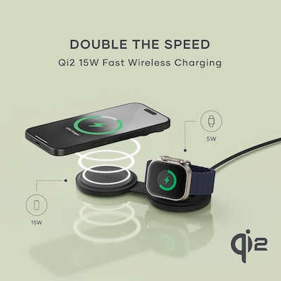 Satechi OntheGo 2-in-1 Wireless Charger, Black (ST-QTG21K)