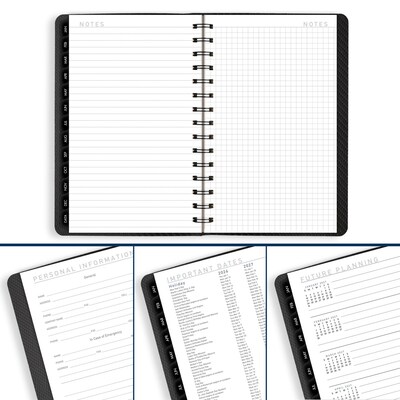 2026 AT-A-GLANCE Contemporary 5" x 8" Weekly & Monthly Planner, Faux Leather Cover, Charcoal (70-100X-45-26)