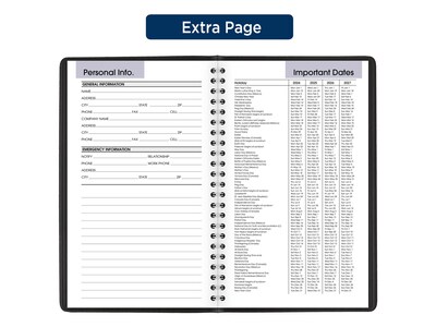 2024 AT-A-GLANCE DayMinder 5" x 8" Weekly Appointment Book Planner, Black (G200-00-24)