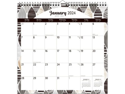 2024 BrownTrout Ebony & Ivory 12 x 12 Monthly Wall Calendar (9781975470586)