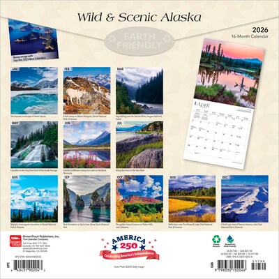 2026 BrownTrout Alaska Wild & Scenic 12 x 12 Monthly Wall Calendar (9798330702046)