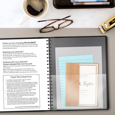 2027 AT-A-GLANCE Contemporary 8.25" x 11" Weekly & Monthly Planner, Faux Leather Cover, Black (70-950X-05-27)