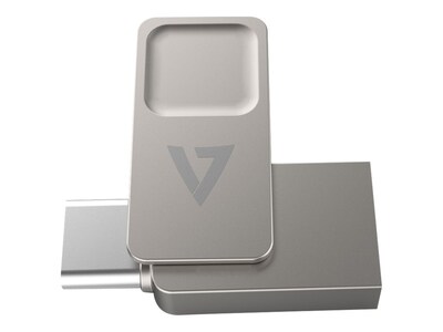 V7 Dual 128GB USB 3.2 Type C Flash Drive, Gray  (VF3128GTC)