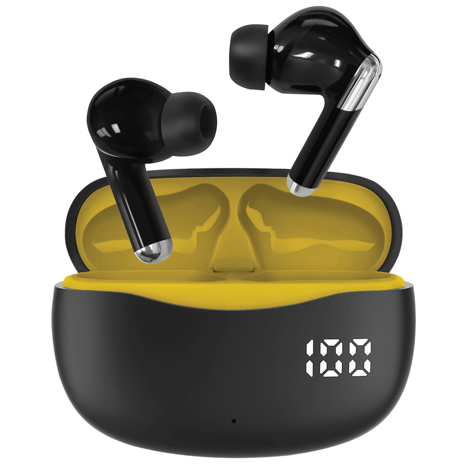 STUDIO PRO by FISHER Active Pro Wireless Noise Canceling Earbuds, Bluetooth, Black/Yellow (STW290A)