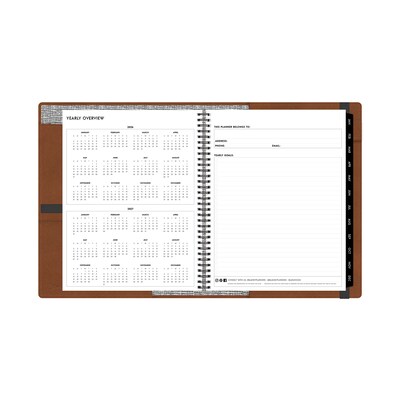 2026 Blue Sky ASMBLD 5" x 8" Weekly & Monthly Planner, Faux Leather Cover, Brown (152947)