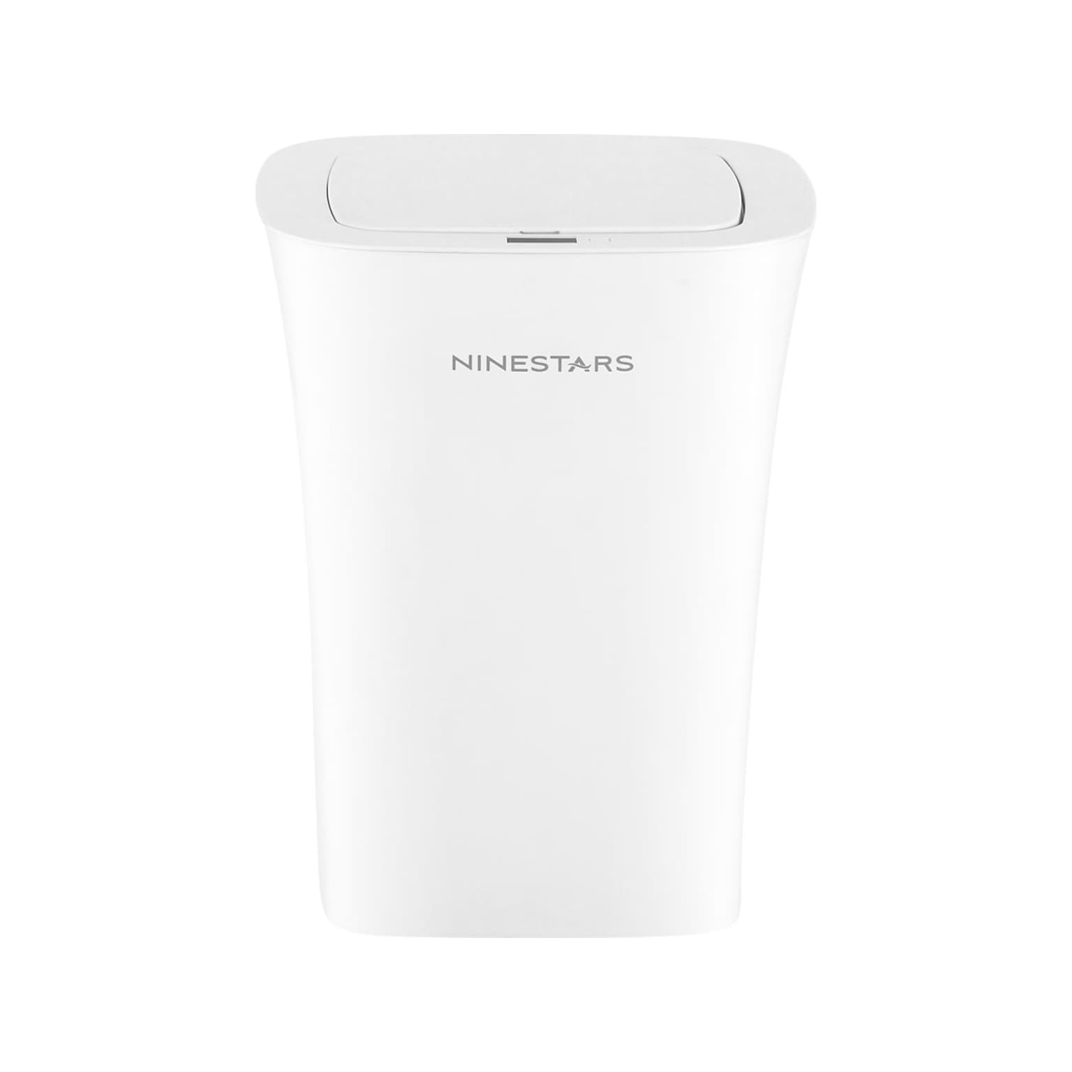 Nine Stars Plastic Sensor Trash Can, 2.6-Gallon, White (DZT-10-11)