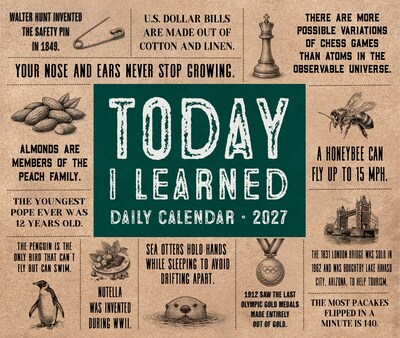 2027 Willow Creek Today I Learned 6.2" x 5.4" Day-to-Day Calendar, Assorted Colors (63774)