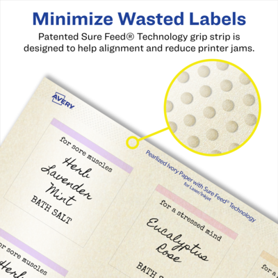 Avery Pearlized Ivory Square Multipurpose Labels, 2-1/8" x 2-1/8", Ivory, 300/Pack (94105)