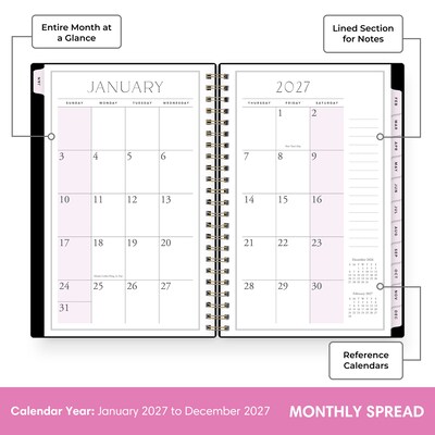 2027 Blue Sky Jessie James Decker 8.5" x 11" Calendar Year Weekly & Monthly Standard Planner Cover, Black (164174)