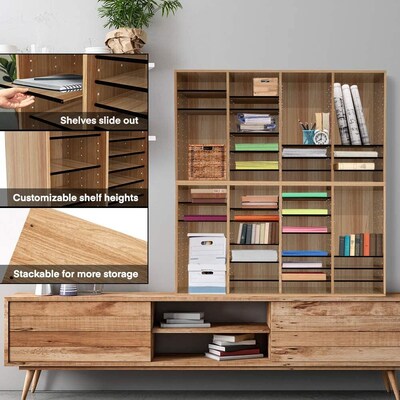 AdirOffice 500 Series 36-Compartment Literature Organizers, 39.3" x 11.8", Medium Oak, 2/Pack (500-36-MEO-2PK)
