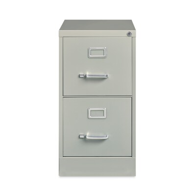 Hirsh Industries® Vertical Letter File Cabinet, 2 Letter-Size File Drawers, Light Gray, 15 x 22 x 28.37