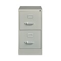 Hirsh Industries® Vertical Letter File Cabinet, 2 Letter-Size File Drawers, Light Gray, 15 x 22 x 28