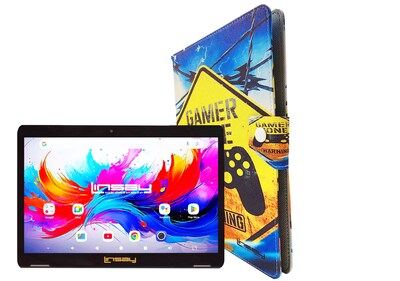 Linsay F10 Series 10.1 Tablet, Wi-Fi, Octa Core, 256GB eMMC, Android 15, with Gamer Case (F10XIPGCGAPLUS)
