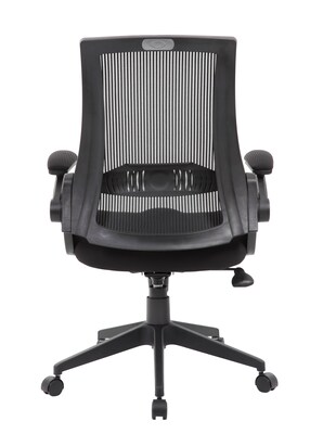 Boss Mesh Flip Arm Chair, Black (B6776-BK)