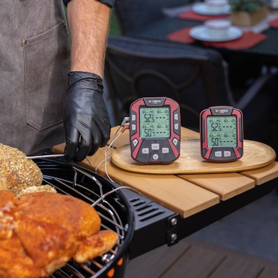 Maverick Stainless Steel Extended-Range Professional Wireless Thermometer with 4 Probes, Red/Black (XR-50R)