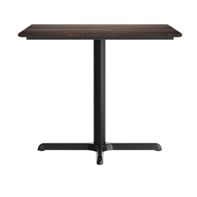 Flash Furniture Acadia Square Wooden Dining Table with X-Base, 36"D x 36"W, Dark Brown/Black Base (STSQ36WBRT3030)