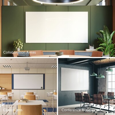 Ghent Flyte Duo Double-Sided Magnetic Steel Dry-Erase Whiteboard, 3' x 4'  (FLYD-34-GM-WH)