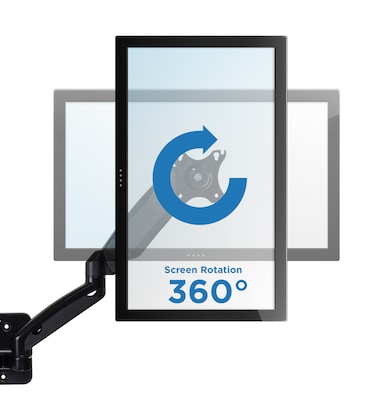 Mount-It! Dual Arm Monitor Wall Mount for 19" to 27" Displays, Black (MI-766)