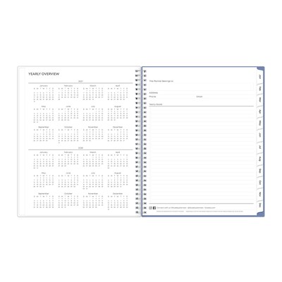 2027 Blue Sky Lindley 8.5" x 11" Calendar Year Weekly & Monthly Planner, Plastic Cover (100654-27)