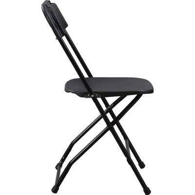 Lorell Injection-Molded Folding Chairs, Black, 4/Carton (LLR62534)