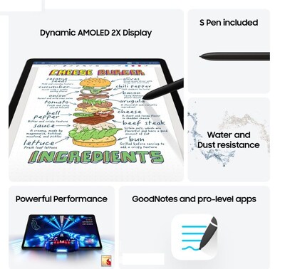 Samsung Galaxy Tab S9 Galaxy Tab 11" Tablet with S-Pen, WiFi, 128GB, Android, Graphite (SM-X710NZAAXAR)