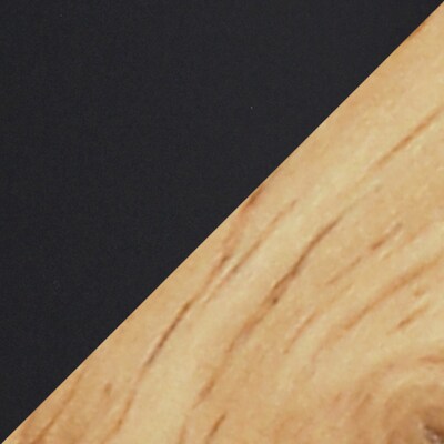 Simple Designs Interlocked Triangular Natural Wood Table Lamp with Black Fabric Shade (LT1069-NBK)