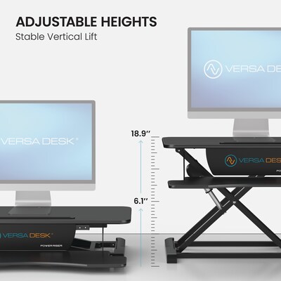 VersaDesk Power Riser 32"W Electric Adjustable Standing Desk Converter, Black (VDPR3124-BB)