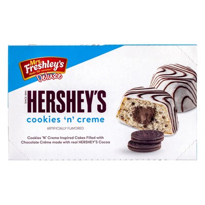 Mrs. Freshey's Hershey's Cookies & Creme Cakes, 28 oz, 24/Pack (600-04146)