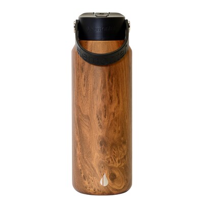 Elemental Core Stainless Steel Double Wall Insulated Water Bottle, 40 oz., Teakwood (EMLEBC40WD20)