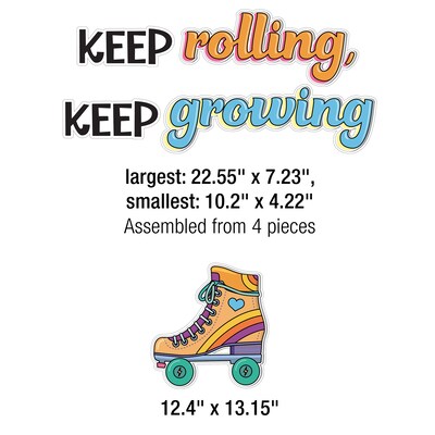 Carson-Dellosa Happily Ever Elementary Retro Remix Keep Rolling, Keep Growing Bulletin Board Set (110594)