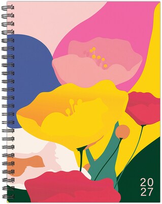 2027 Willow Creek Bold Botanicals 6.5 x 8.5 Calendar Year Weekly & Monthly Standard Planner, Assorted Colors (66799)