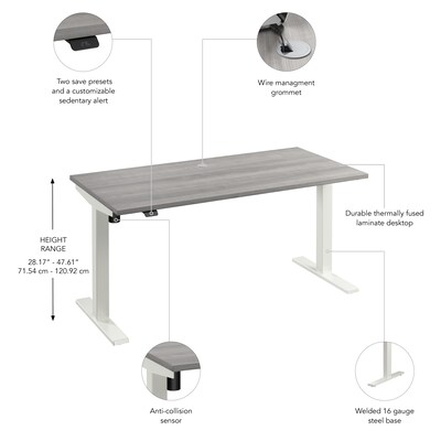 Bush Business Furniture Move 40 Series 60"W Electric Adjustable Standing Desk, Platinum Gray (M4S6030PGWK)