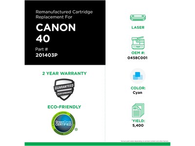 Clover Imaging Group Remanufactured Cyan Standard Yield Toner Cartridge Replacement for Canon 040 (0458C001)