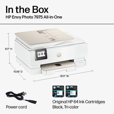 HP Envy Photo 7975 Wireless Color Inkjet Photo All-in-One Printer, Scan, Copy, 3 months free Instant