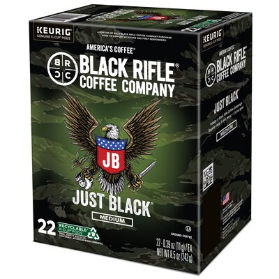 Black Rifle Coffee Company Just Black Coffee Keurig® K-Cup® Pods, Medium Roast, 88/Carton (5000384043CT)