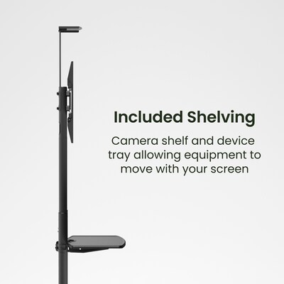 Kanto MTM70PL Height Adjustable Rolling TV Stand for 40" - 70" TVs and Interactive Displays, Black