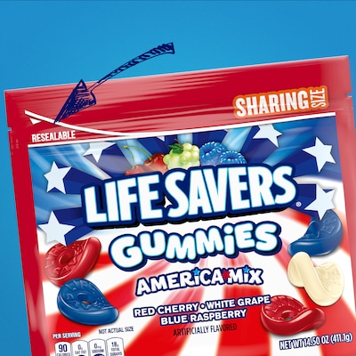 LifeSavers America Mix Gummy Candy Sharing Size Bag, Assorted Flavors, 14.5 oz. (MMM28031)