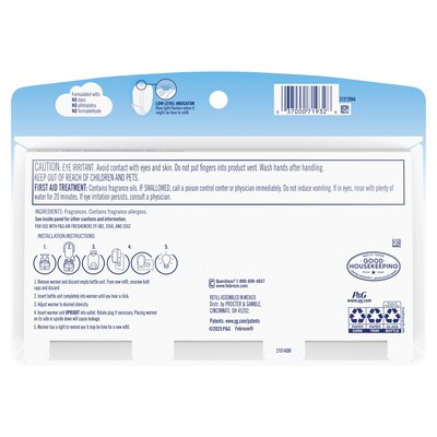 Febreze Plug Air Freshener Warmer Refill, Ocean Scent, 0.87 fl. oz., 3/Pack (71932)