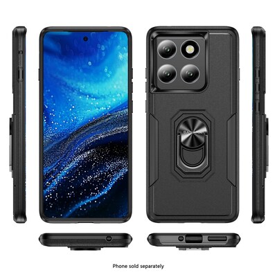 SaharaCase Raider Series ArmorPro Kickstand Case for Motorola Edge, Shock Absorbing, Scorpion Black (CP00855)