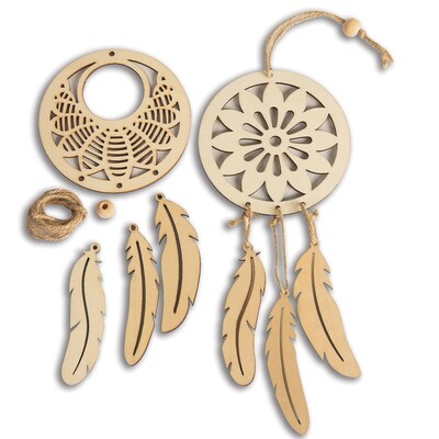 S&S Wood Mandala Dreamcatcher Kit, 12/Pack (WD7469)