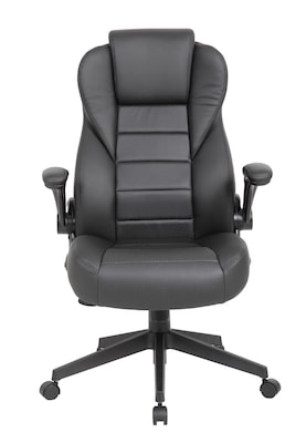 Boss Office Products Ergonomic Vinyl Swivel Executive Chair, Black (B8551-BK)