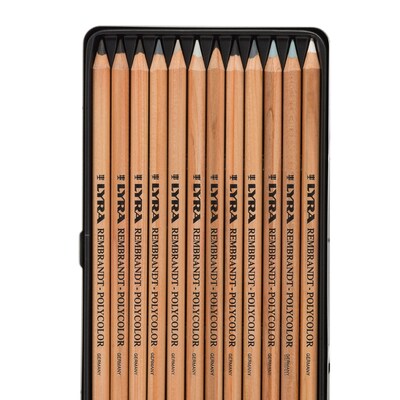 Lyra Rembrandt Polycolor Colored Pencil Set Tin, Assorted Colors, 12/Pack (LYXL2001122)