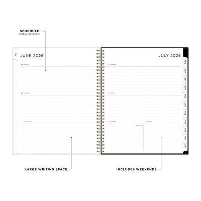 2026-2027 Blue Sky Leopard Black Frosted 8.5 x 11 Academic Weekly & Monthly Planner, Plastic Cover (149046-A27)