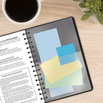 2026 AT-A-GLANCE Contemporary 5" x 8" Weekly & Monthly Planner, Faux Leather Cover, Charcoal (70-100X-45-26)