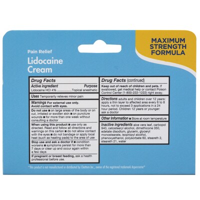 TheraCare Maximum Strength Lidocaine Cream, 2.7 oz. (19-93027)